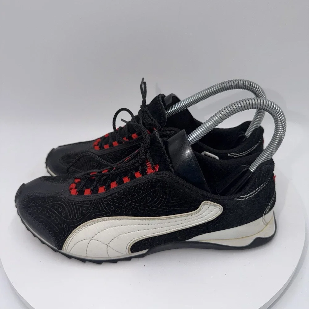 PUMA Vintage Y2K‎ Speedcat Black Red Suede Embossed Sneakers Size Women's 6.5